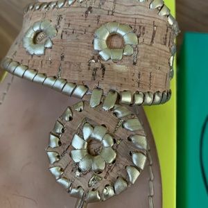 Jack Rogers USA Natural Cork and Gold Sandals